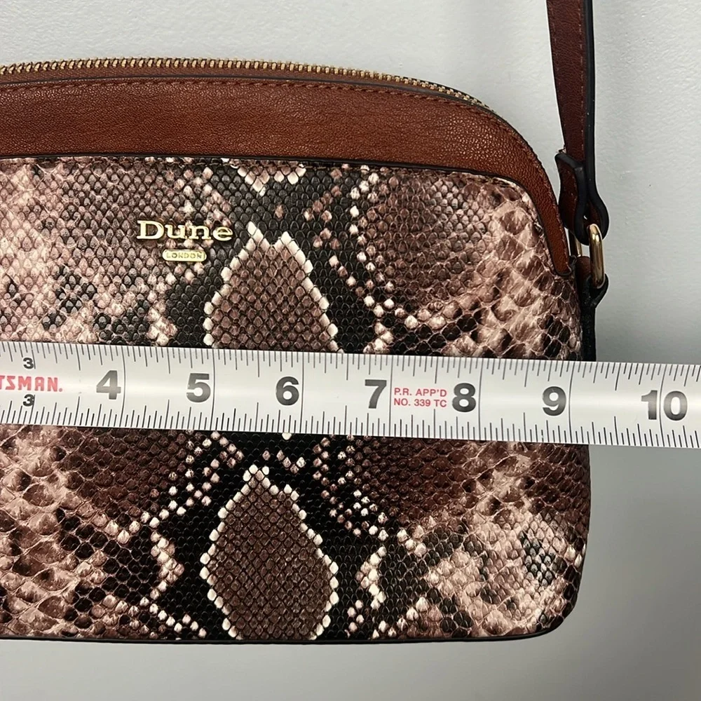 Elegant Snakeskin Crossbody Bag in Brown and Cream